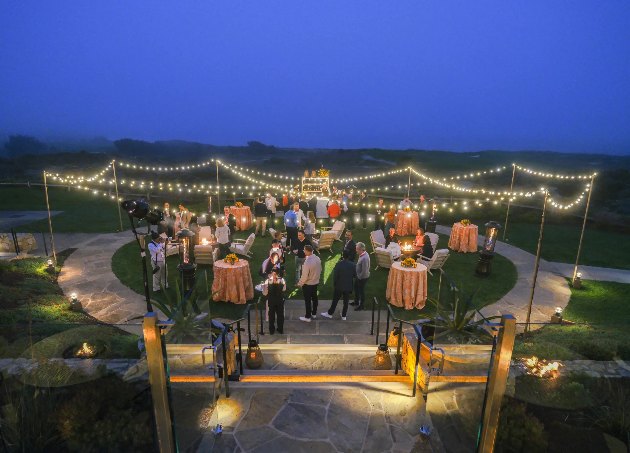 Adobe corporate event at Inn at Spanish Bay, Pebble Beach — evening reception photographed by Manny Espinoza
