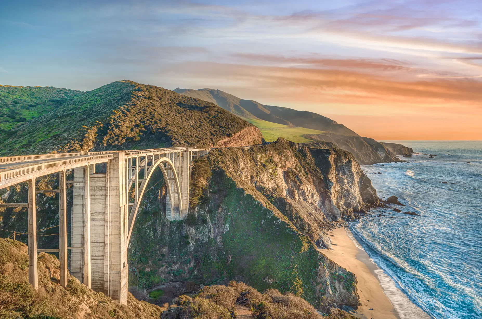 Bixby Bridge at sunset, Big Sur
